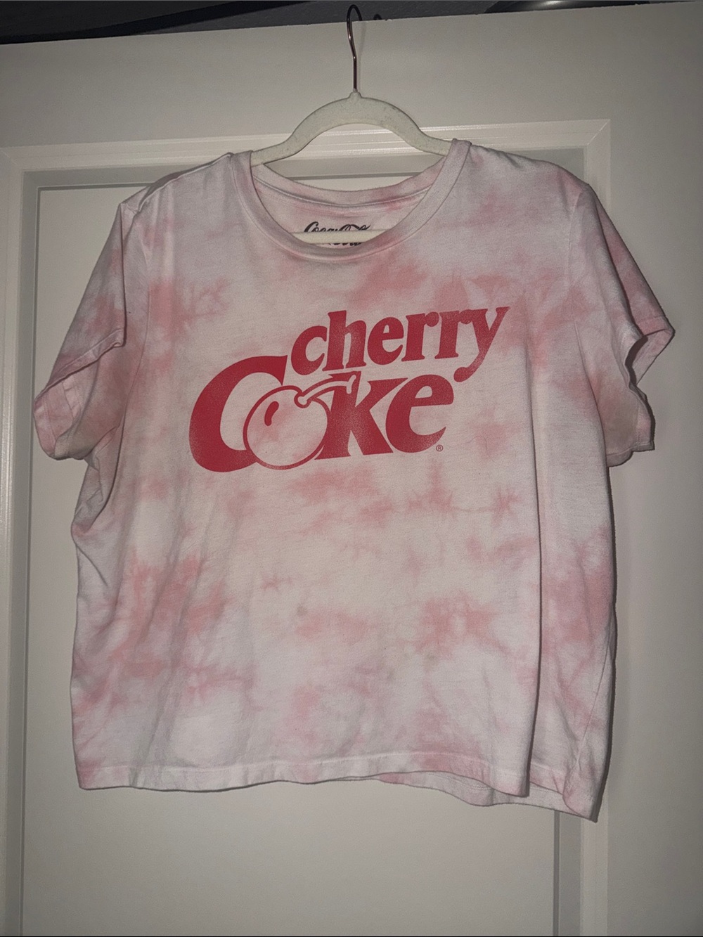 Cherry Coke Pink Tie-Dye Woman’s Crop T-Shirt